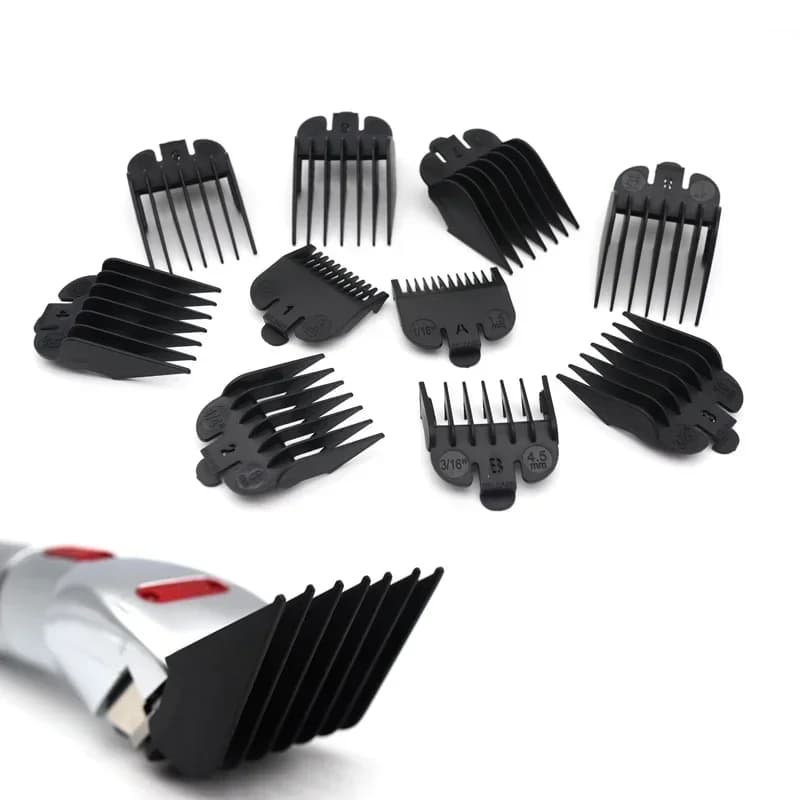 Peignes de coupe de cheveux universels, 10 pièces, pour tondeuse à cheveux professionnelle, accessoi