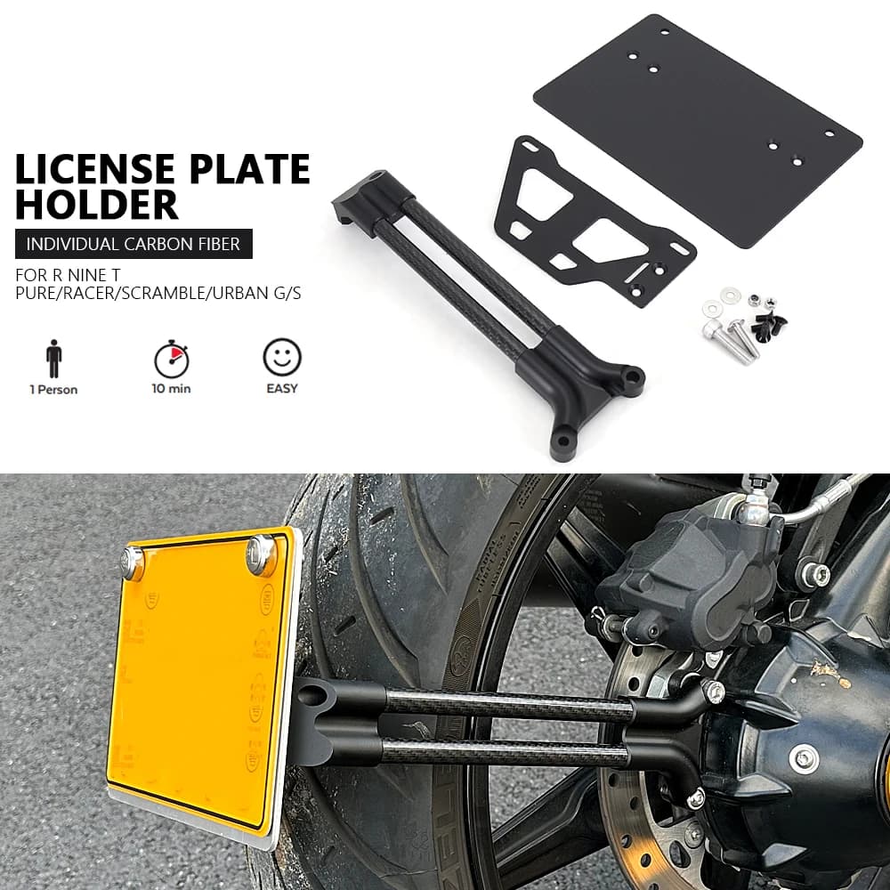 Nouveau support de plaque d'immatriculation de moto, support d'enregistrement pour BMW R9T RNINET Ur