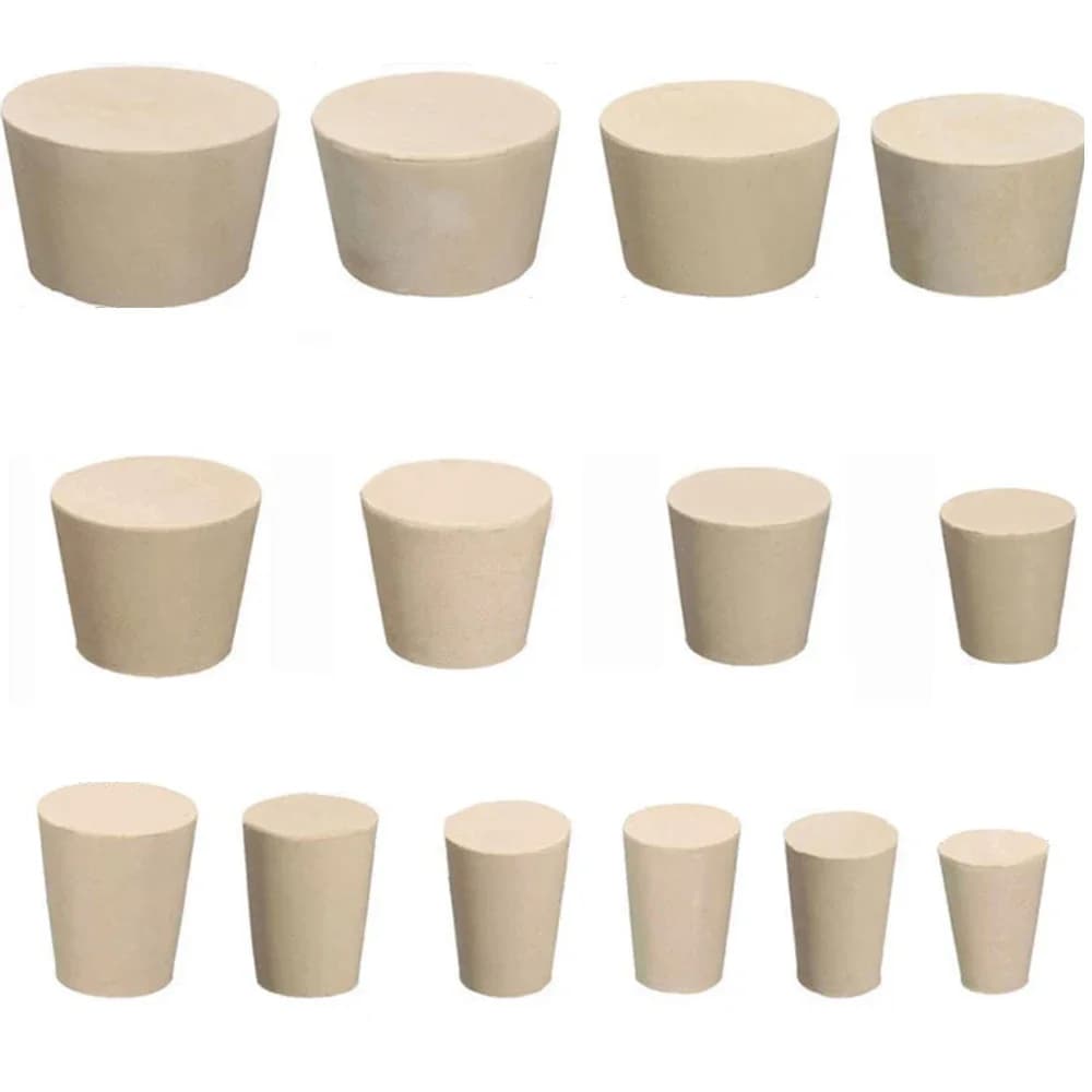 Bouchons coniques en caoutchouc solide, 8mm-62mm, pour tubes à essai de laboratoire, 15 tailles asso