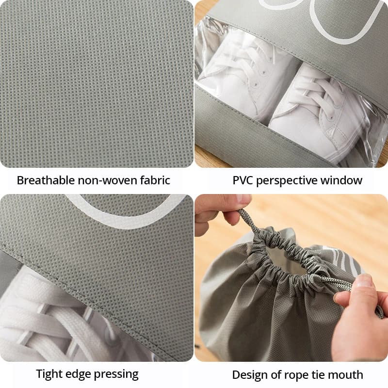 Sac de rangement pour chaussures en tissu non tissé épaissi, grande capacité, étanche à l'humidité, 