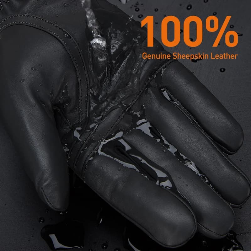 BISON DENIM gants en cuir de mouton véritable pour hommes automne hiver coupe-vent chaud polaire écr