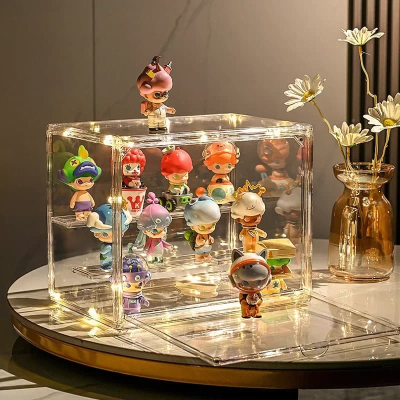 Boîte de rangement transparente en acrylique pour figurines, vitrine pliable pour poupées FigAucklan