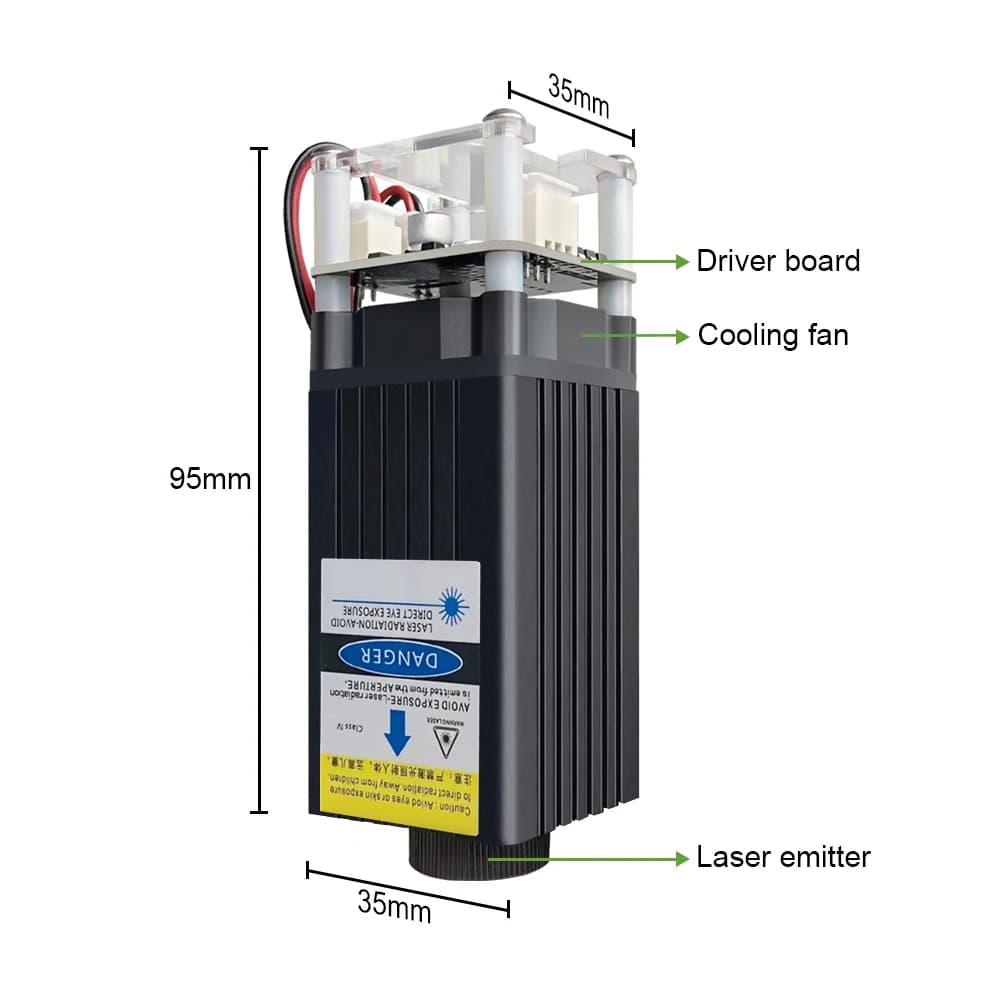 Laser arbre 20W Module Laser 450nm 40W TTL tête de graveur Laser à lumière bleue pour Machine de déc