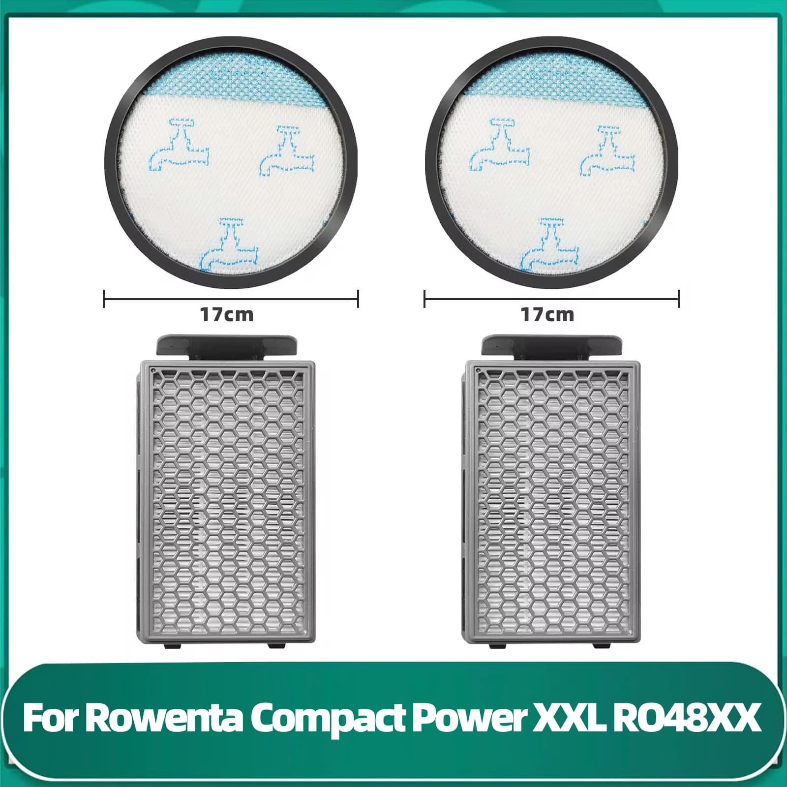 Filtre Hepa adapté pour Rowenta Compact Power XXL RO4811EA / RO4823EA / RO4825EA / RO4826EA / RO4853