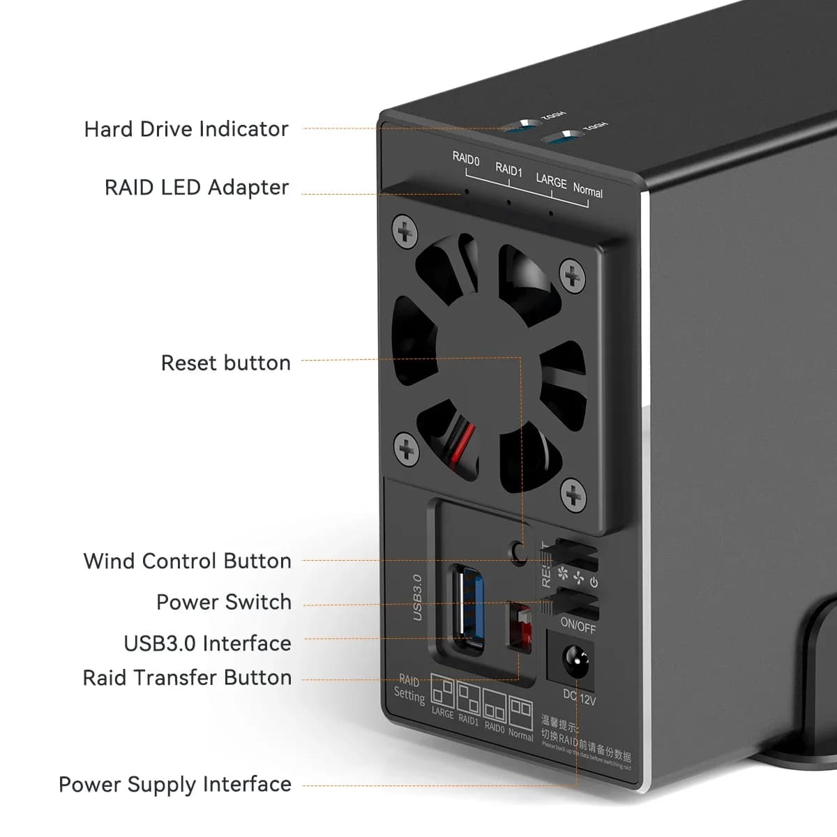 MAIWO 3.5 pouces boîtier de disque dur SATA RAID boîtier de stockage double baie disque dur Station 