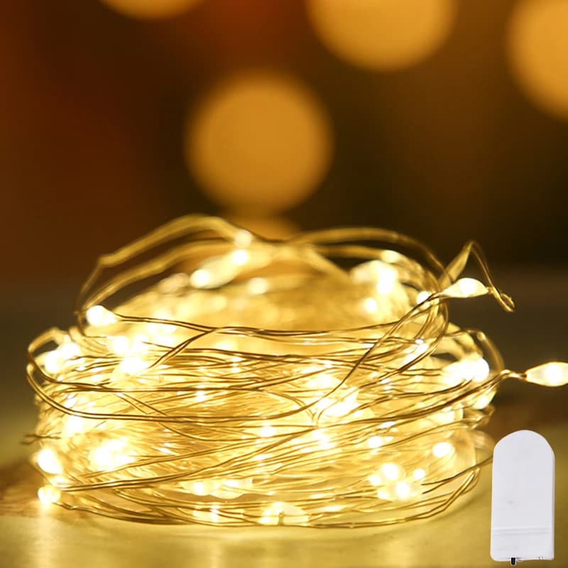 Guirxiété lumineuse LED dégradée avec batterie, fil de cuivre 62, décoration pour chambre à coucher,