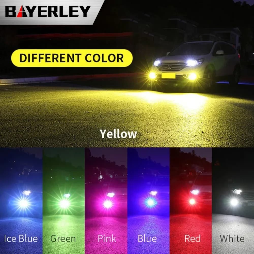Feu antibrouillard LED pour voiture H11 H7 9005 9006, avec clignotant d'avertissement d'urgence, lum
