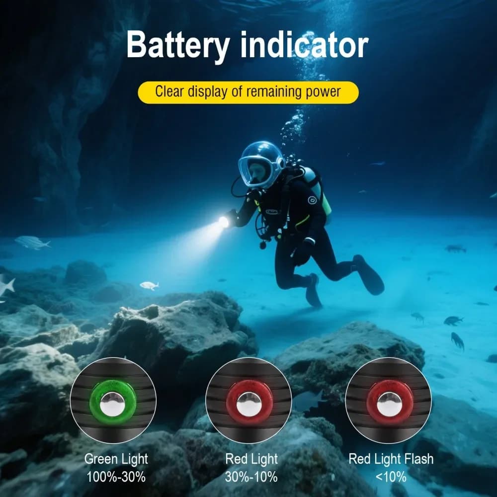 BORUiT S3 XHP50 LED lampe de poche de plongée sous-marine 1500LM Super lumineux sous-marine 100M tor