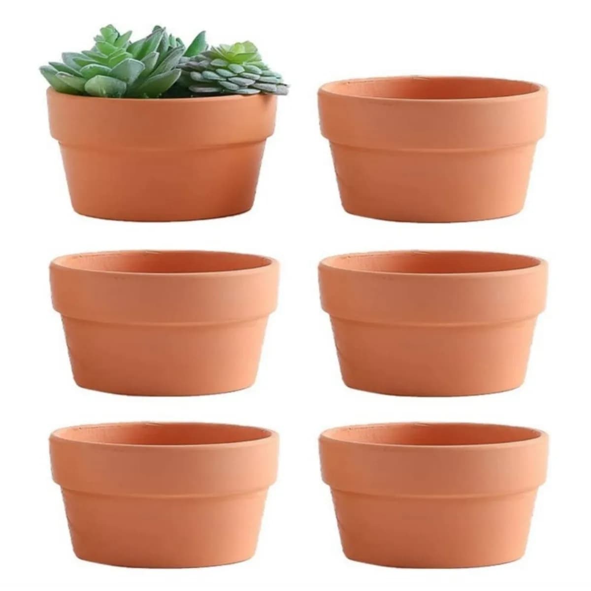 Pots de fleurs en terre cuite, 3.5 "x 2.2", 6 pièces, jardinière en argile et poterie avec trou de D
