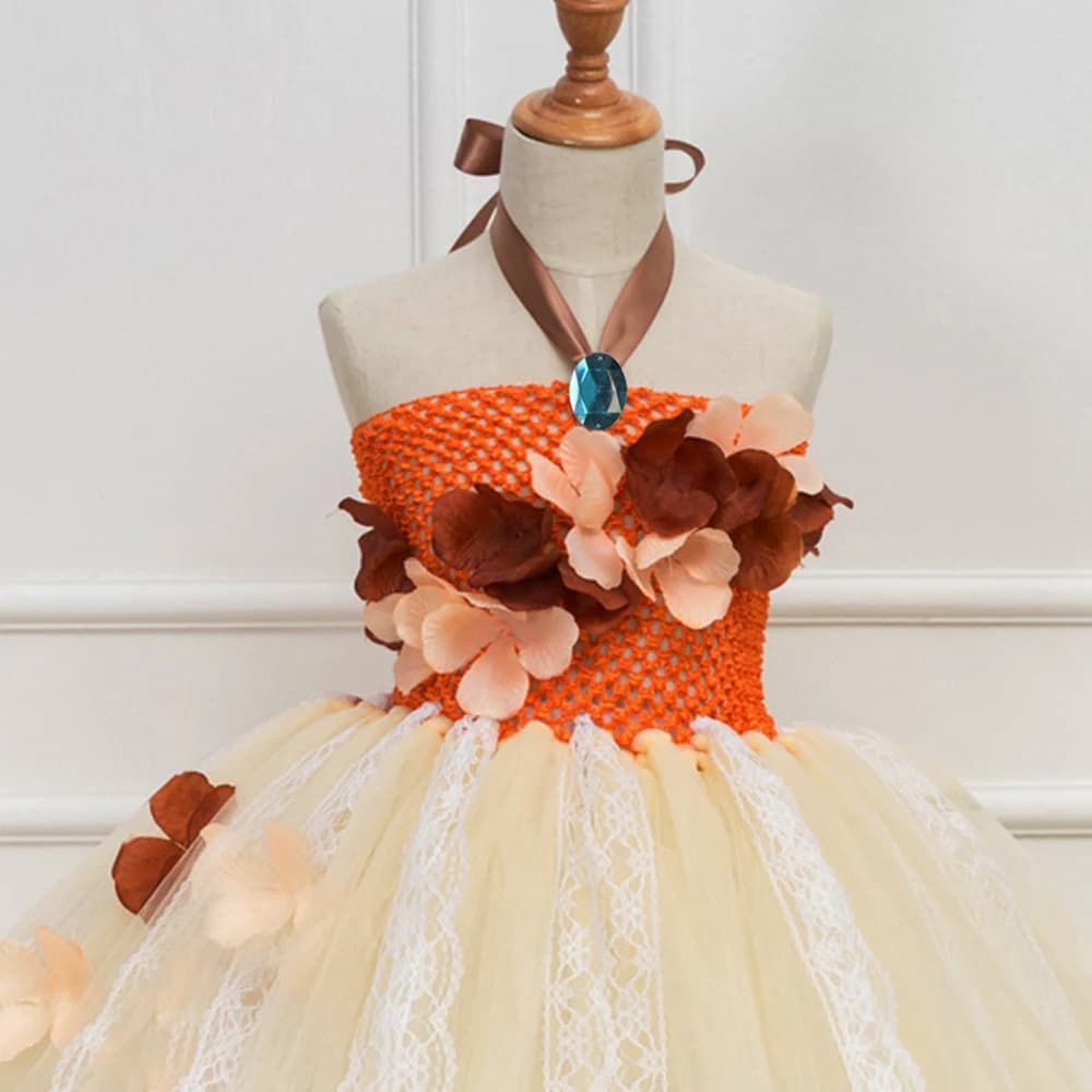 Robes de princesse Moanna pour filles, Costumes de vacances de noël, Tutus d'halloween pour enfants,