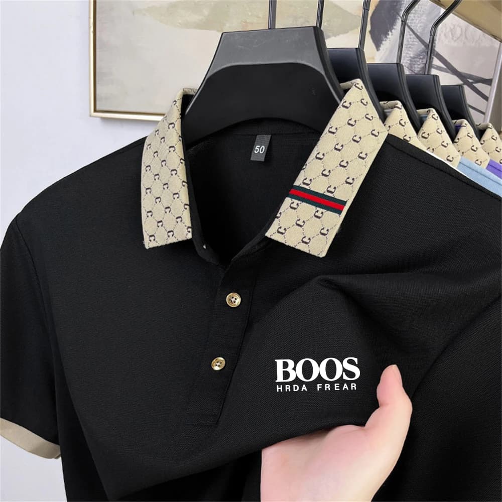 Chemise polo à manches courtes en soie de mûrier, nouveau style d'été pour hommes, tendance et décon