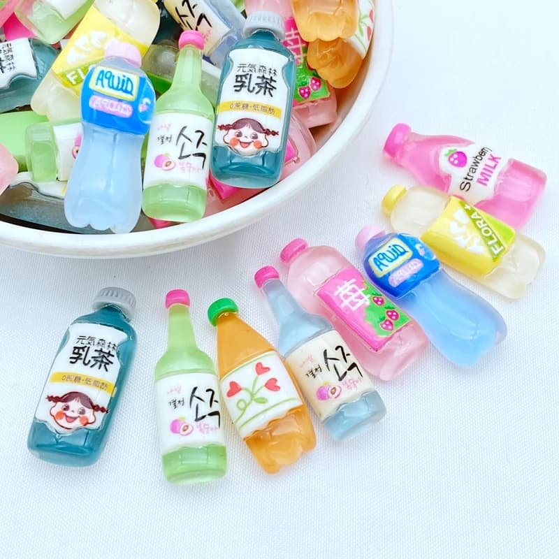 10 pièces nouveau Kawaii mignon fruits boisson dos plat résine Cabochons Scrapbooking bijoux à brico