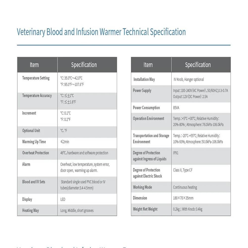 Réchauffeur de transfusion sanguine et de perfusion pour animaux de compagnie, chauffe-liquide, ther