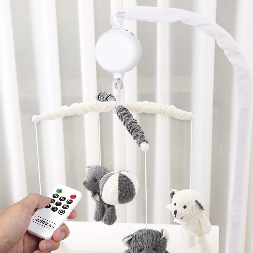 Boîte à musique télécommandée pour enfants avec ligne USB, jouet musical de lit, 35 chansons, cloche