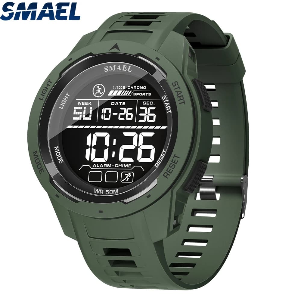 SMAEL-Montre-bracelet numérique étanche à LED pour homme, chronomètre lumineux, montres de sport, 50