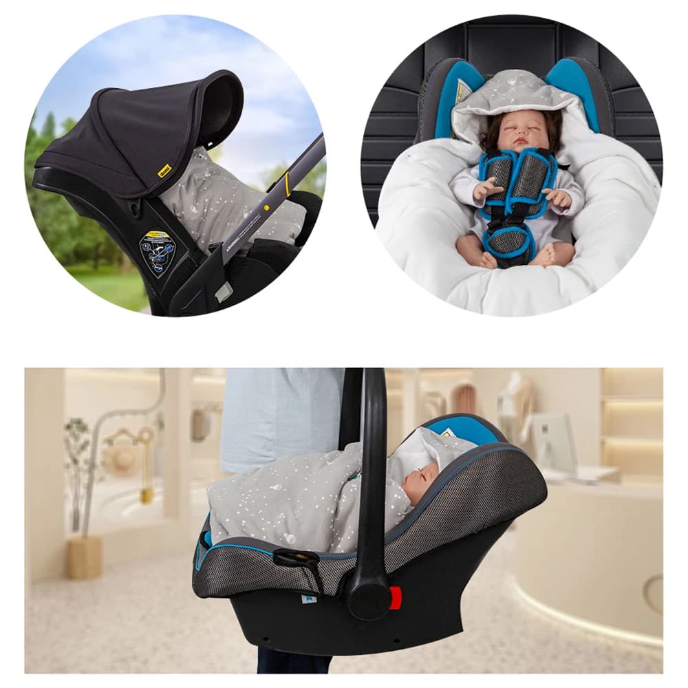 Couverture enveloppante pour bébé nouveau-né avec capuche coupe-vent, utilisable comme siège auto po