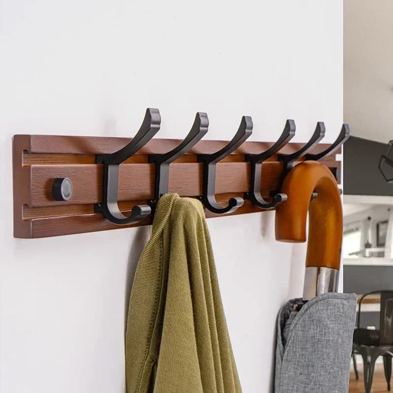 Crochets muraux en bambou pour vêtements, style nordique, meubles de chambre à coucher, porte-chapea