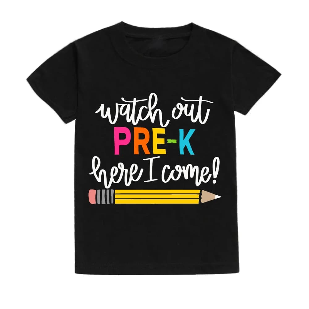 T-shirt de premier jour de maternelle pour enfants, vêtements pour filles et garçons, chemise de ret