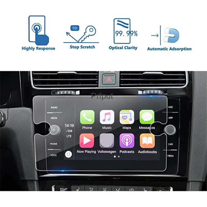 Protecteur d'écran tactile central de 8 pouces, protecteur en verre trempé pour Volkswagen VW Golf7/