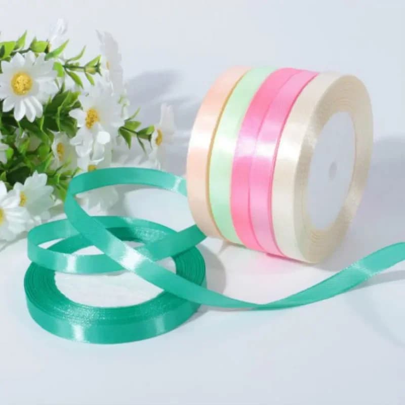 Rubans en Satin de soie pour artisanat, 25 mètres, 6mm, 10mm, 15mm, 20mm, 25mm, 40mm, 50mm, nœud, em
