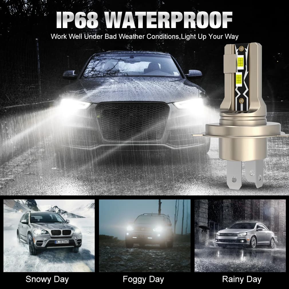 30000LM H4 phare Led Canbus Led H4 phare automatique Turbo LED H4 9003 ampoule de phare à faisceau h