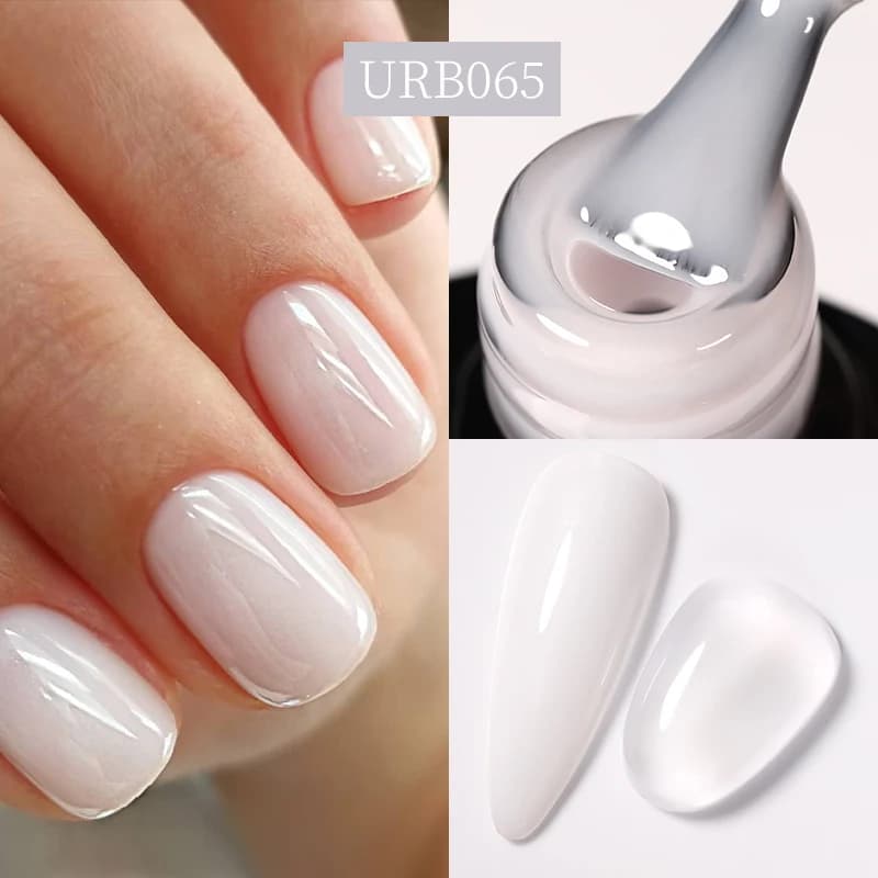 UR SUGAR-Gel de base en caoutchouc cristal nude, vernis à ongles UV LED, document naturel, semi-cont