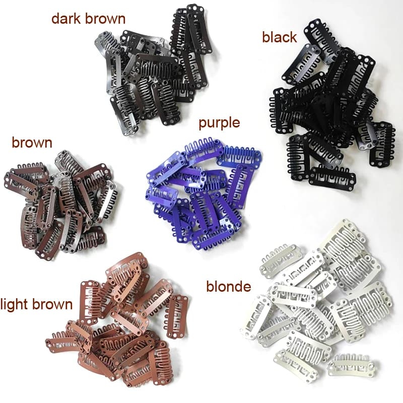 Clips de perruque U 2.3cm, 50 pièces, pour Extensions de cheveux humains/Extensions de tissage, acce