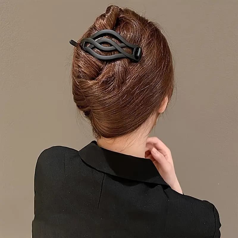 Pinces à cheveux rondes et plates françaises, 4 pièces, Vintage, torsadées, boucle antidérapante pou