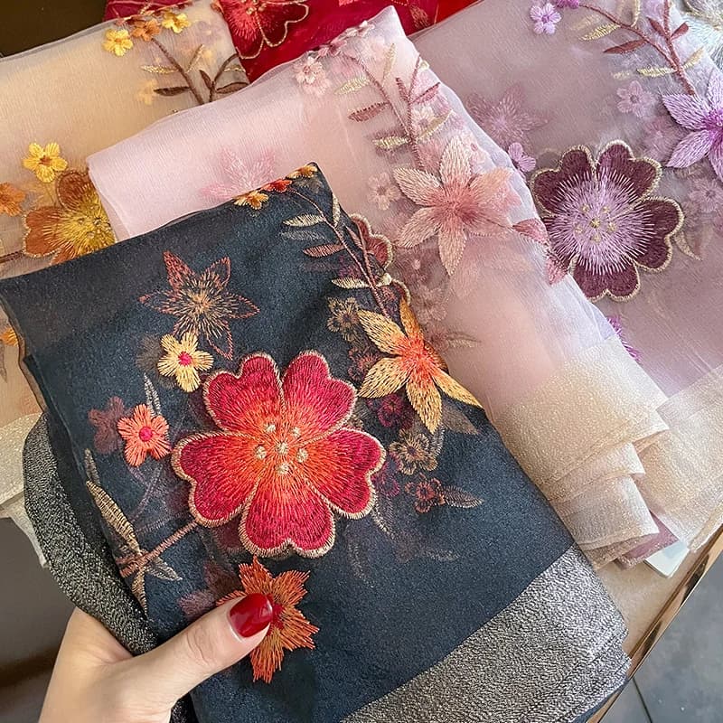 Écharpe en laine chaude pour femme, châles monochromes, pashmina floral Bufanda, écharpes de luxe br