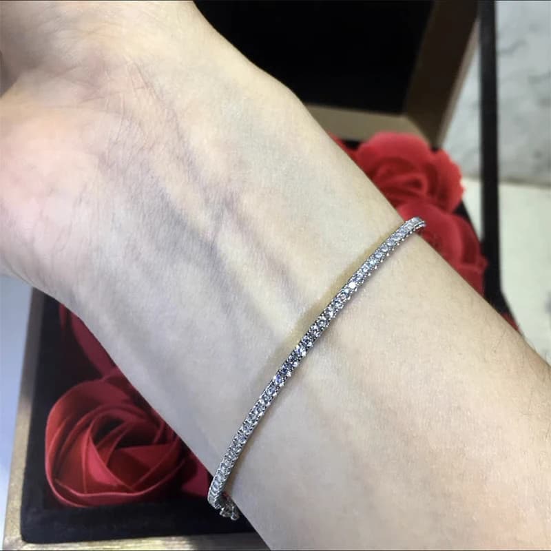 Bijoux en argent Sterling 925 pur pour femmes, marque de qualité, bracelet en or, diamant mobile, bi