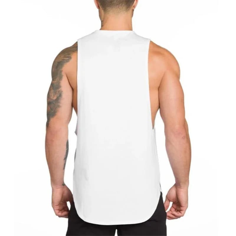 Vêtements de sport unis pour hommes, débardeur de musculation, débardeur d'été en coton découpé, gil