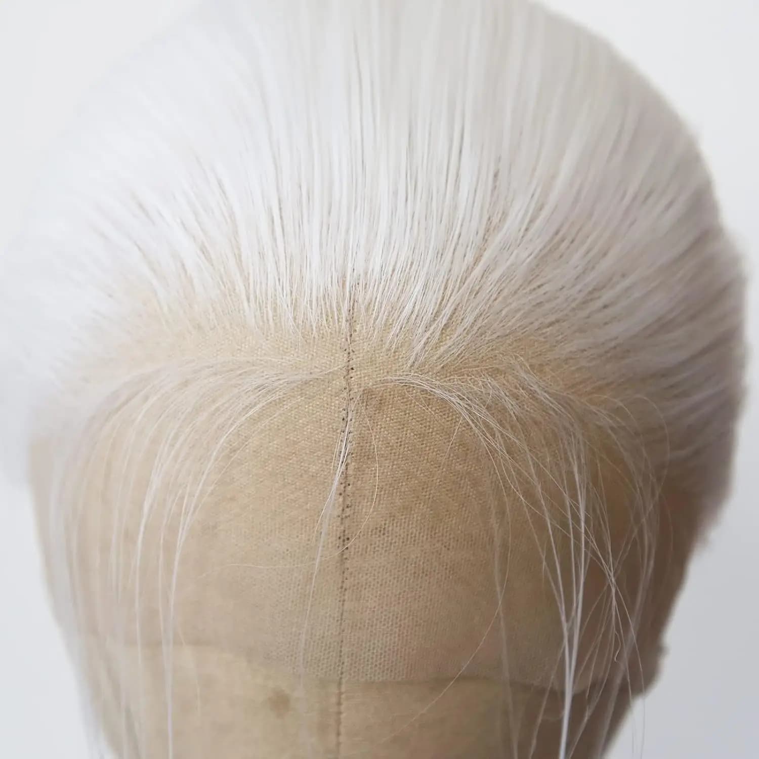 Perruque Lace Front Wig synthétique lisse et longue, cheveux lisses, platine blanc, naturel, demi-ma