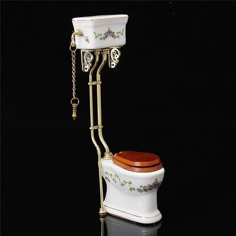 Meubles miniatures pour maison de poupée 1:12, salle de bains, toilettes, outil de fermeture en porc