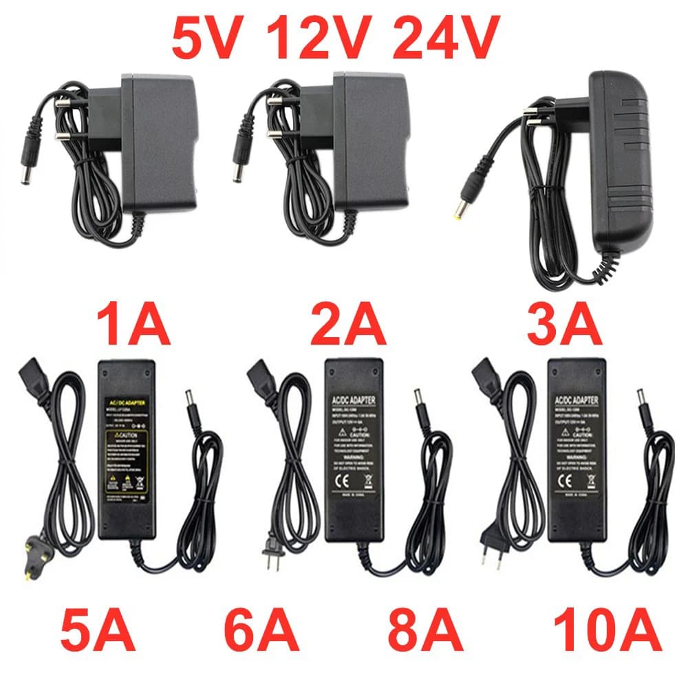 Adaptateur d'alimentation AC 110V - 220V DC 5V 12V 24 V, l'autorisation pipeline 3A 5A snap8A 10A 5 