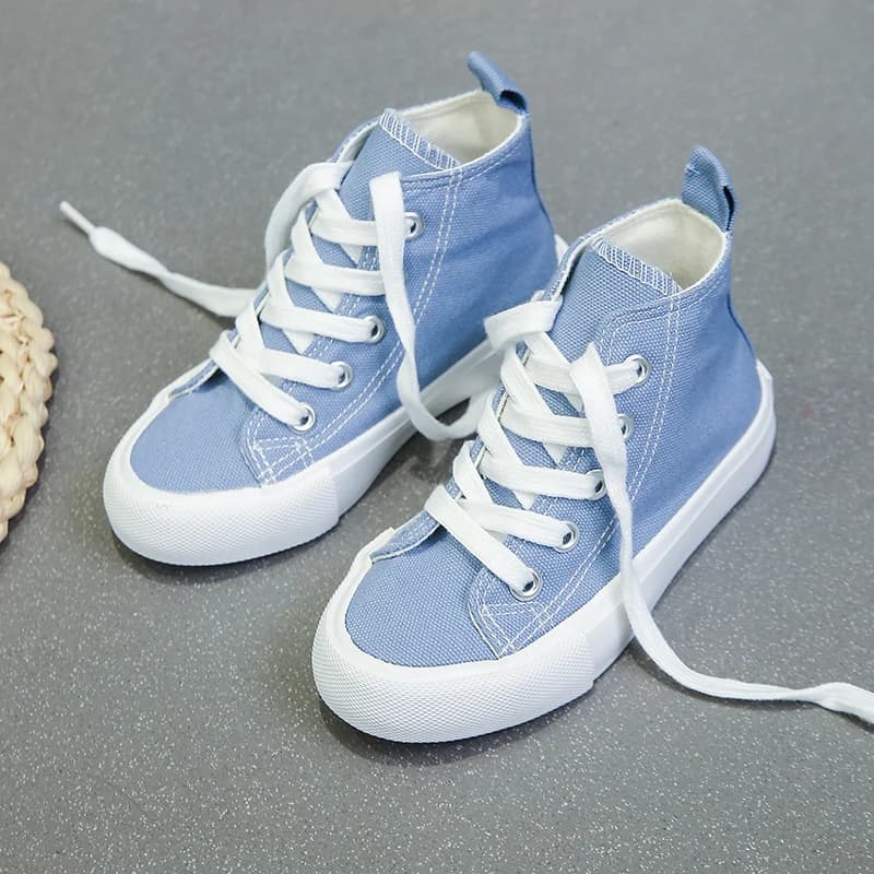 8009 Chaussures en toile pour enfants à la mode de couleur unie, chaussures de planche pour garçons 