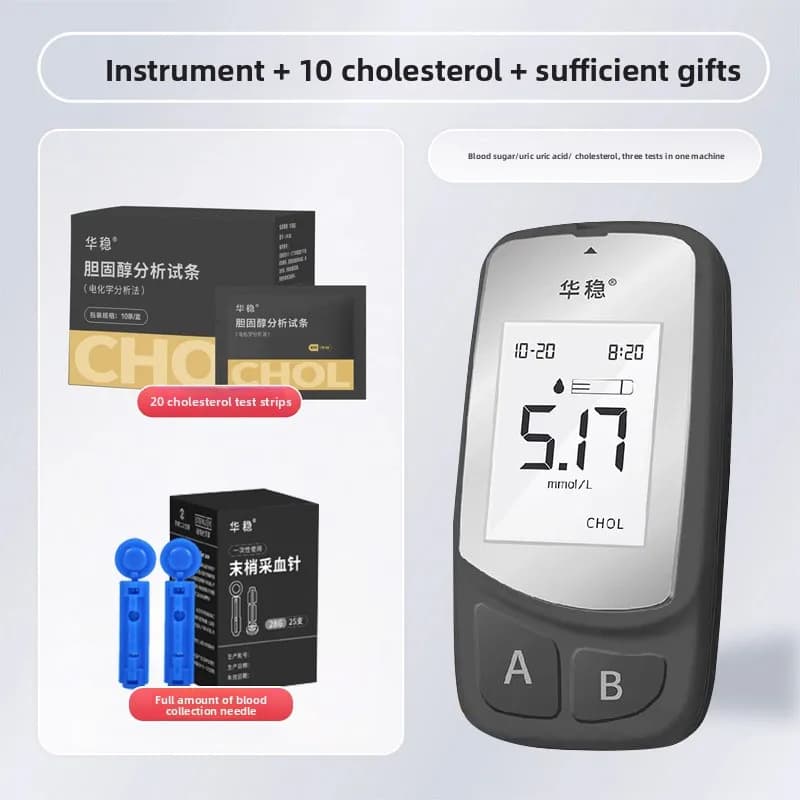Compteur de cholestérol multifonction, Kit de Test de moniteur de gygcose sanguine à usage domestiqu