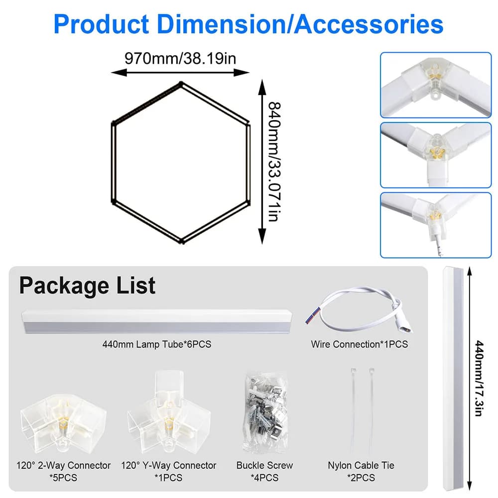 Le plafonnier hexagonal en nid d'abeille est super lumineux et haute puissance, adapté aux bureaux,
