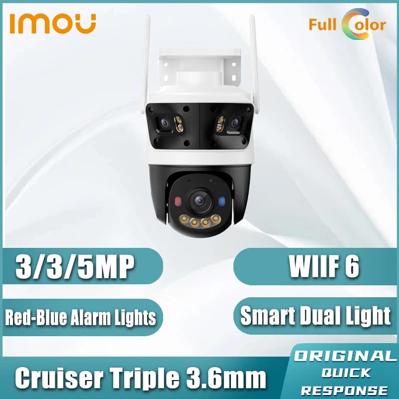 IMOU Cruiser Triple 11MP PTZ caméra intelligente double lumière rouge-bleu avertissement couleur séc