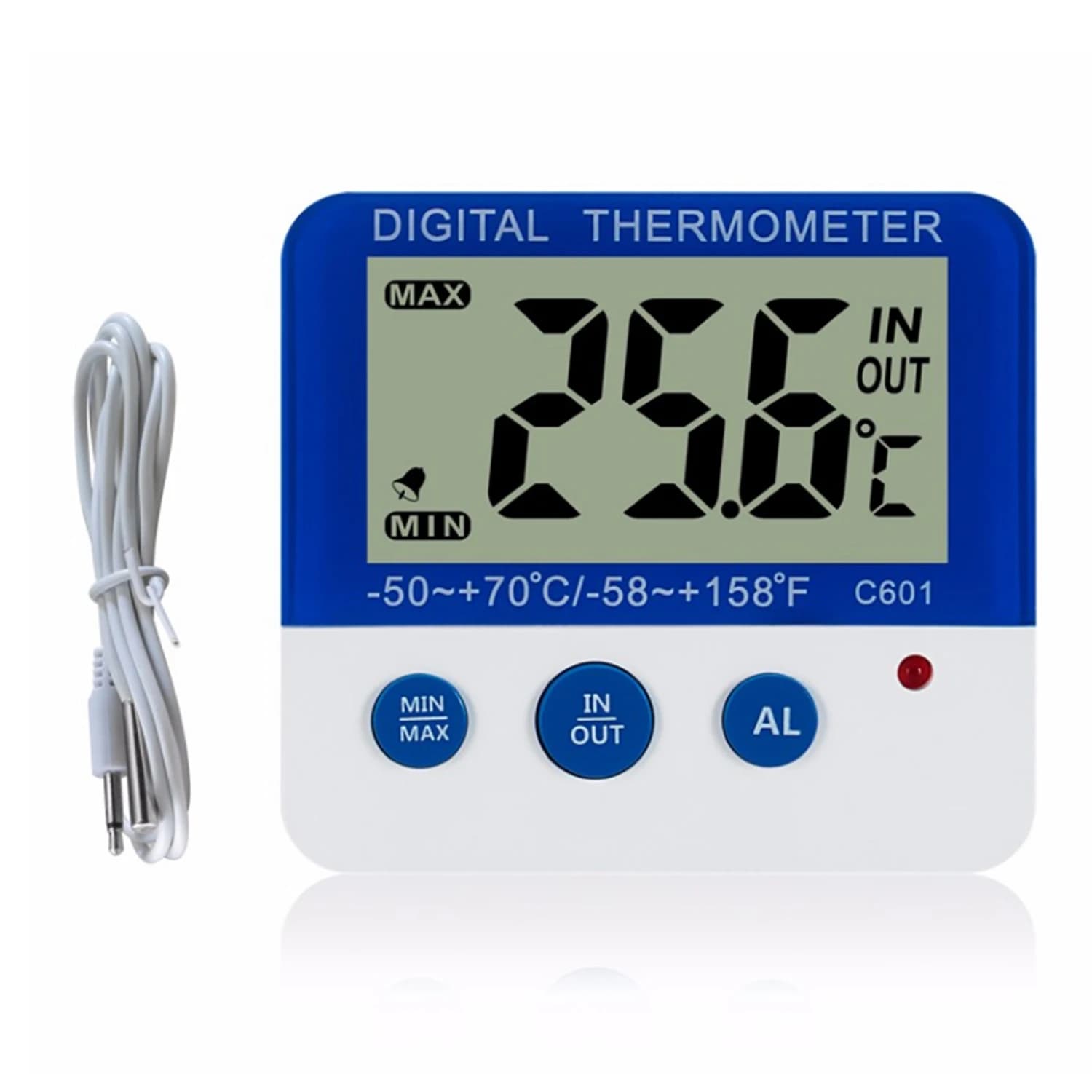 Thermomètre numérique pour réfrigérateur et congélateur avec écran LCD, alarme et température maxima