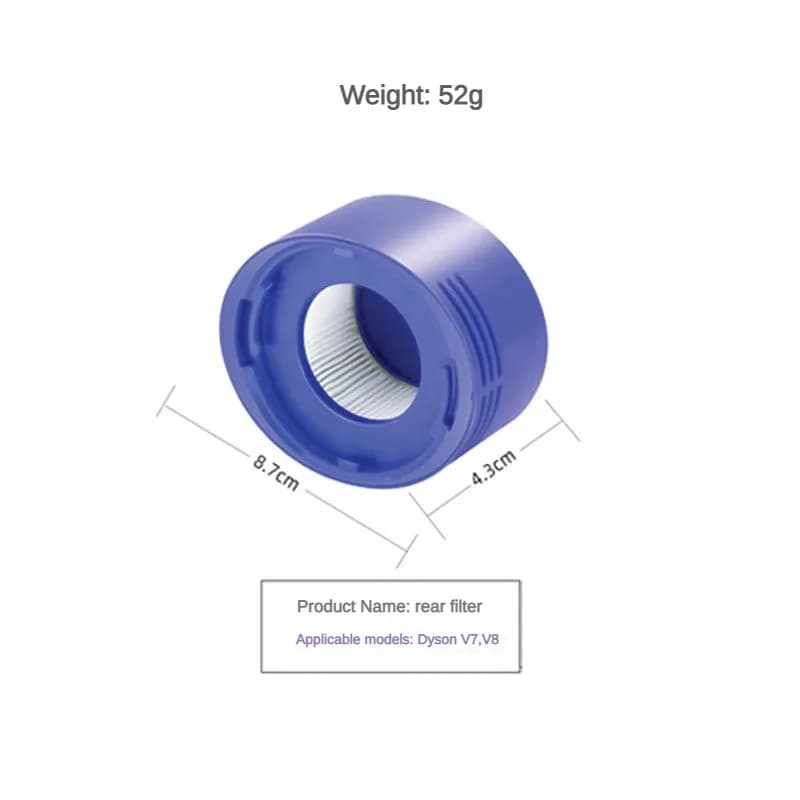 Pré-filtre et post-filtre de remplacement pour aspirateurs Dyson V7 V8, couvercle inférieur, bague d