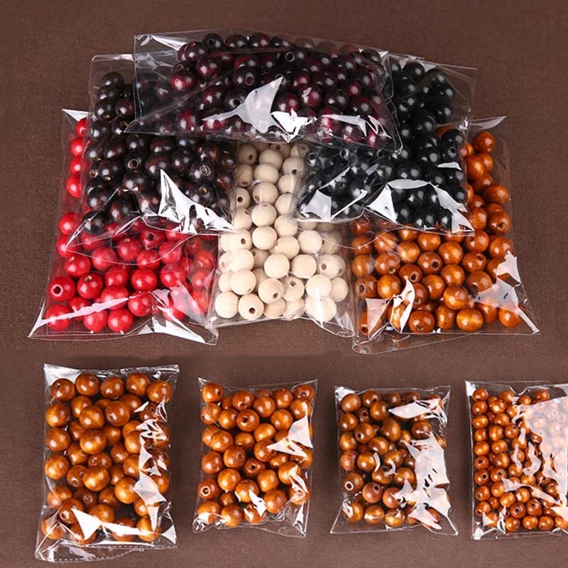 8-500 pièces perles en bois entretoise perles artisanales en bois en vrac 4-20mm marron rouge noir c