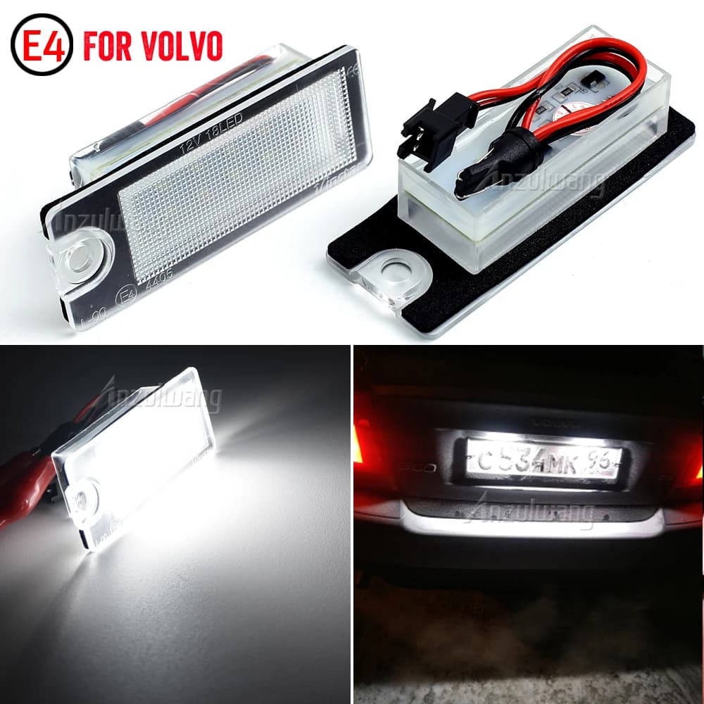 Feux de plaque d'immatriculation LED pour Volvo S80 99-06 S60 V70 XC70 XC90, numéro de voiture 18, 2