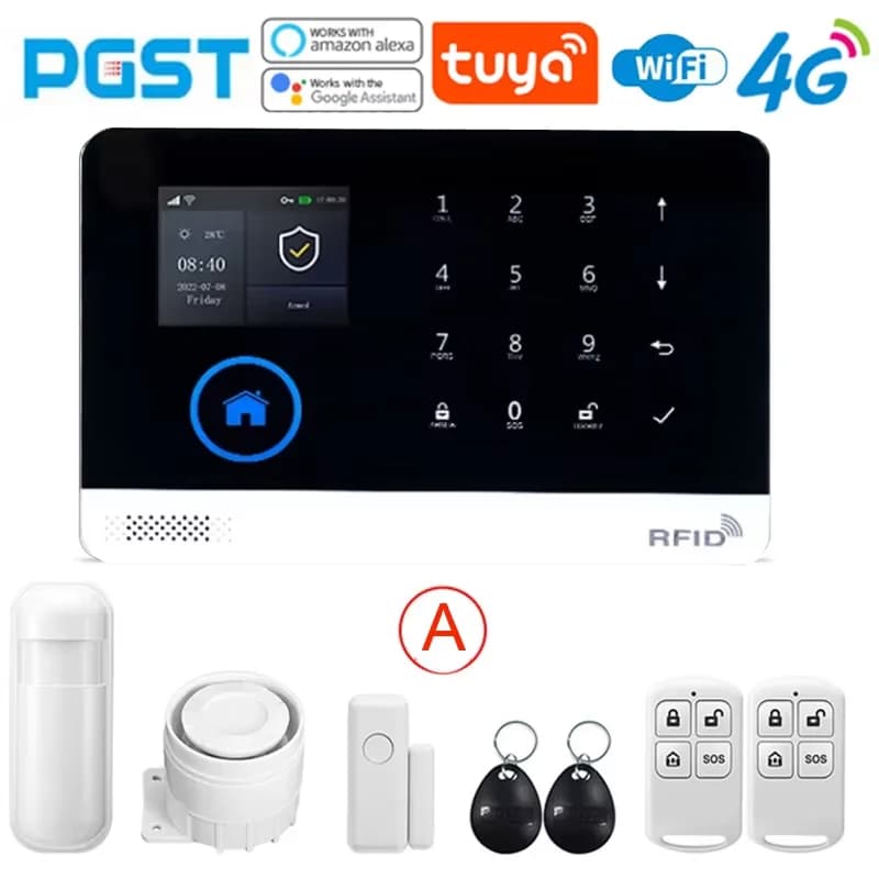 Système d'alarme PGST PG103 4G Tuya Smart Home Wifi GSM sans fil pour la maison, contrôle à distance