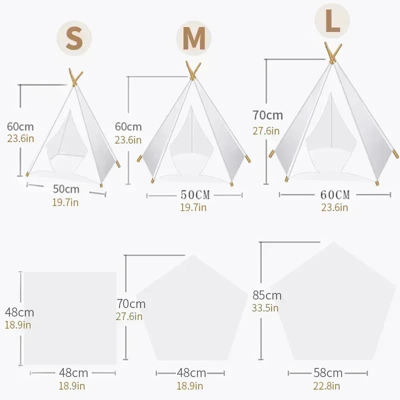 Tente tipi pour animaux de compagnie pour chats et chiens, Portable, amovible, lavable, maison pour 