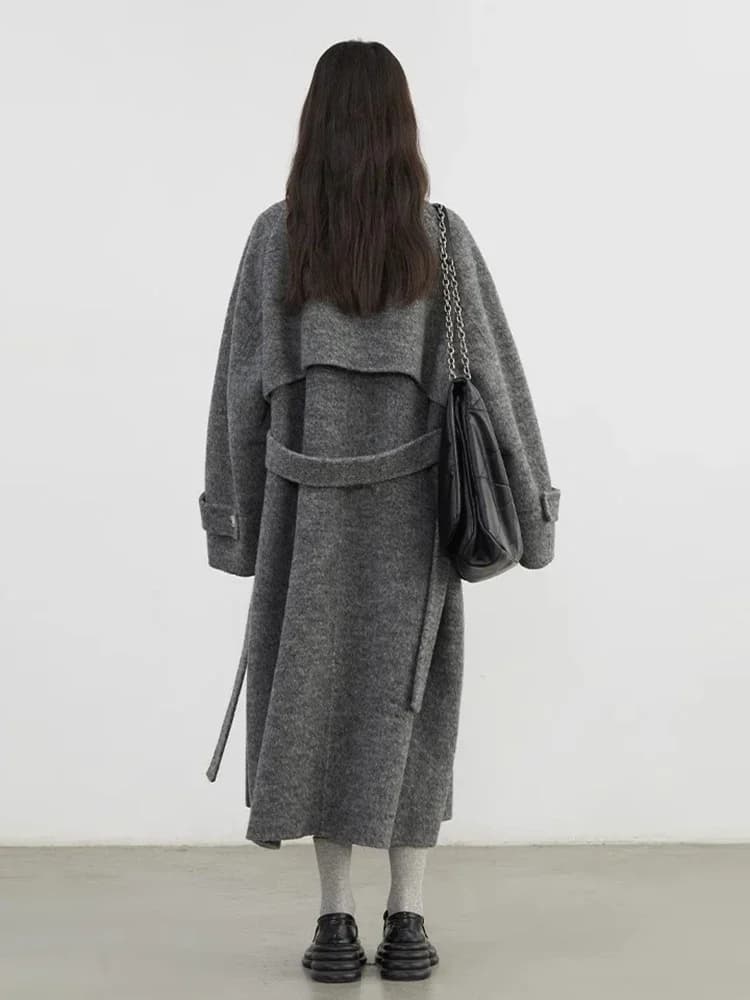 CHIC VEN – manteaux en laine pour femmes, ample, col montant, pardessus Double face, vêtements de de