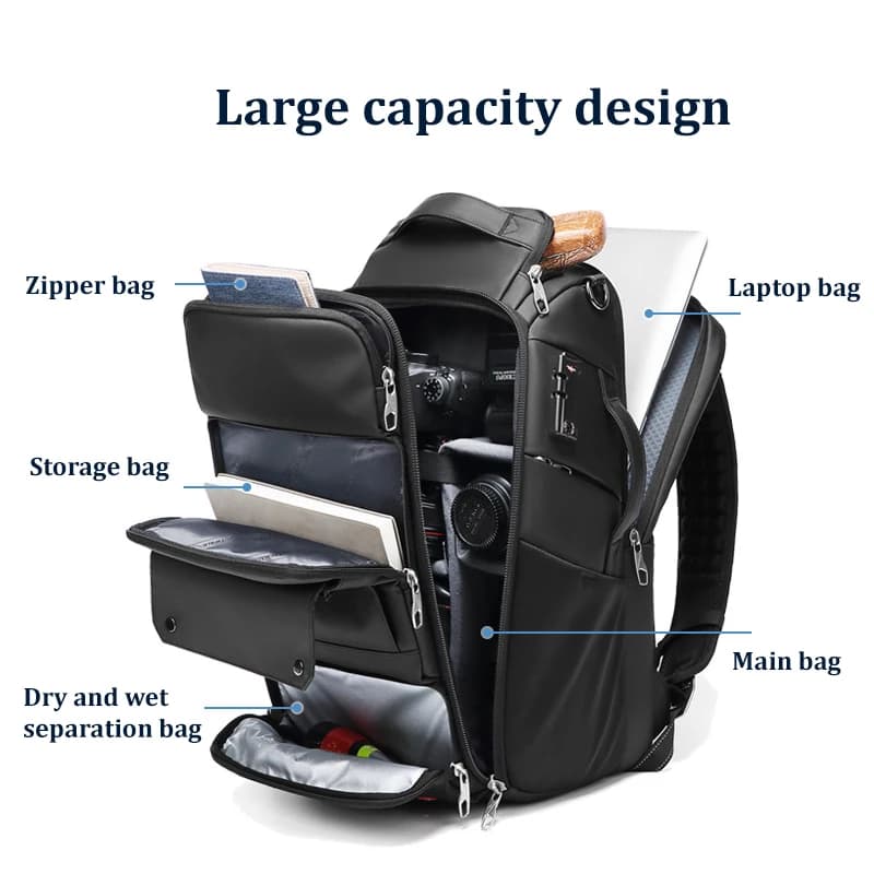 Sac à dos professionnel pour appareil photo reflex pour hommes, avec trépied, détachable dans un ant