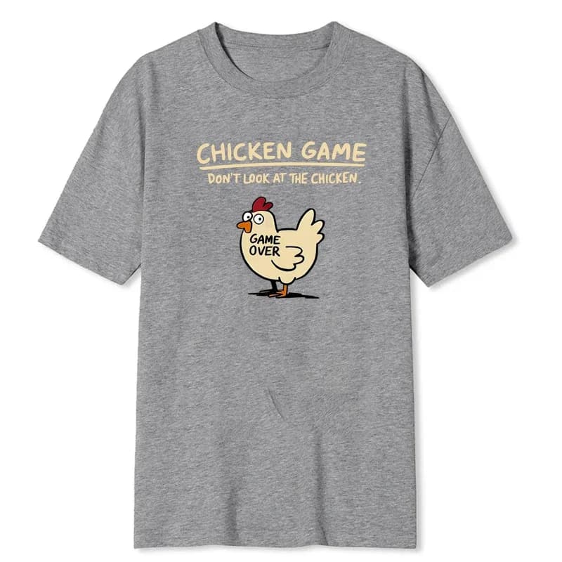 Jeu de poulet ne regarde pas le poulet motif imprimé T-Shirt hommes décontracté quotidien en plein a