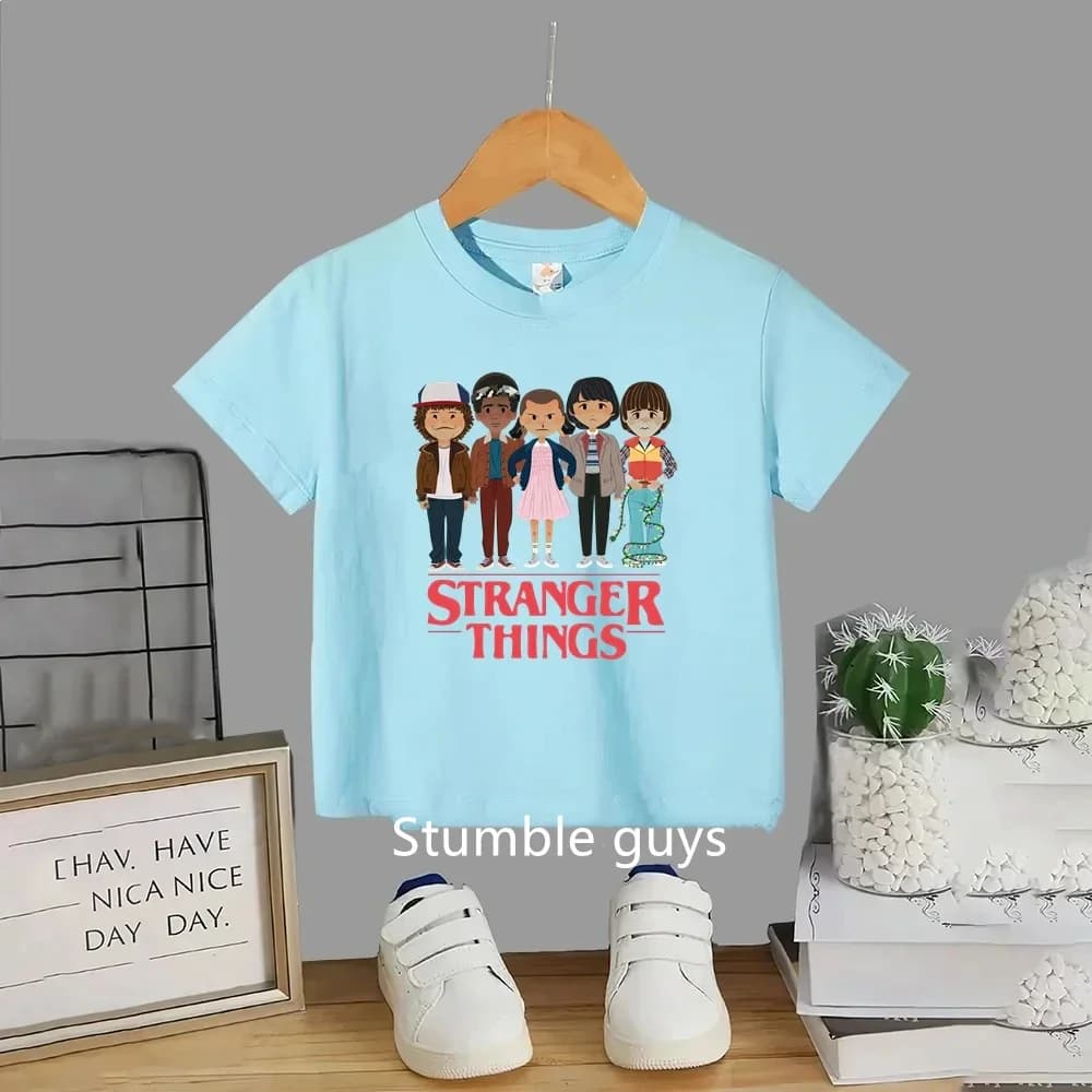 T-shirt d'été 2026 pour enfants, vêtements de voyage, Stranger Things, vêtements pour garçons, t-shi