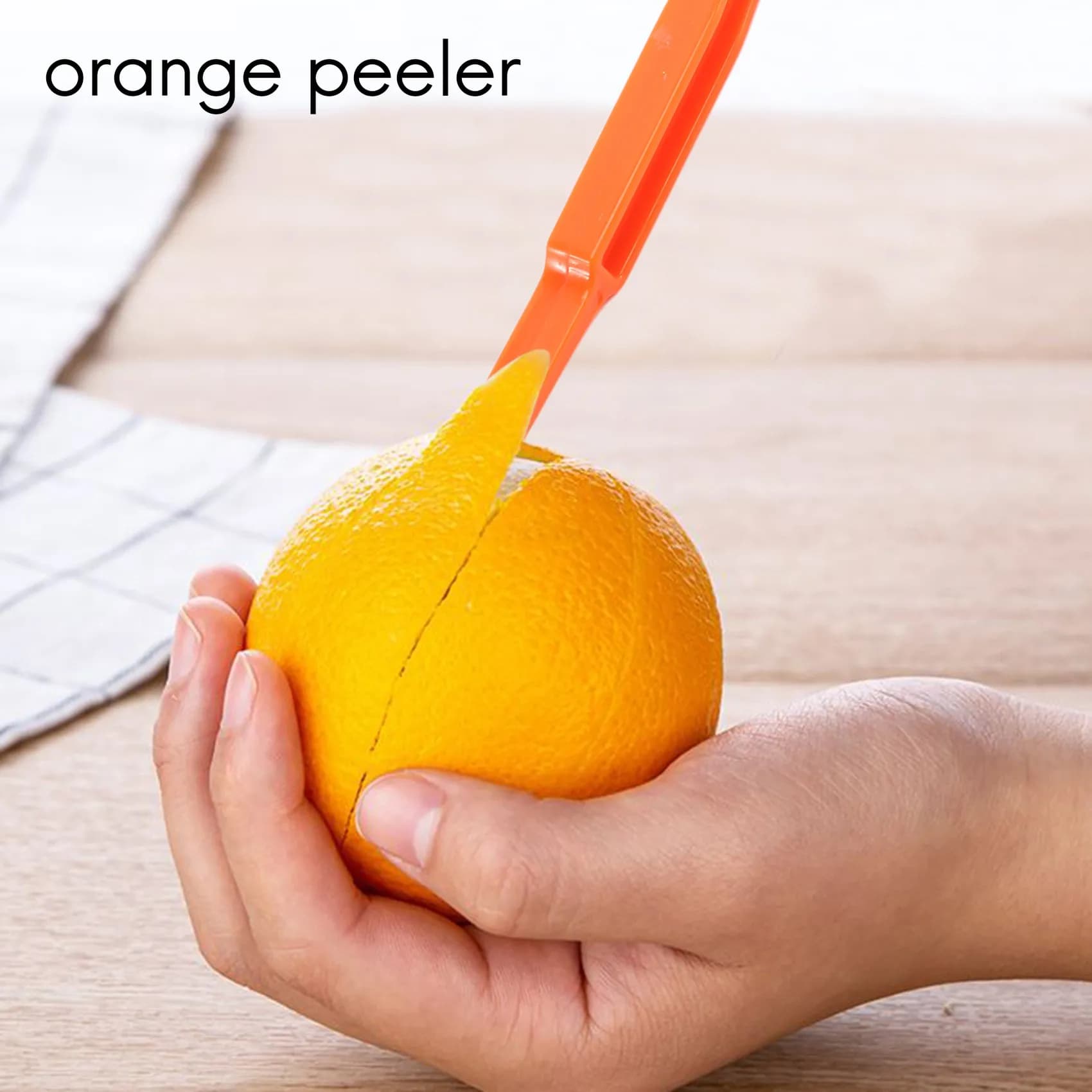 Éplucheur de chauffe-citron en orange vif, outil de cuisine, document facile, 6 pièces