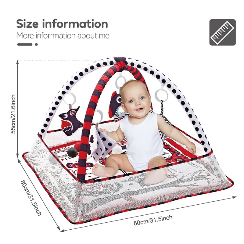 Tapis de jeu de gymnastique pour bébé de 0 à 36 mois, tapis de jeu pour activités du ventre, couvert